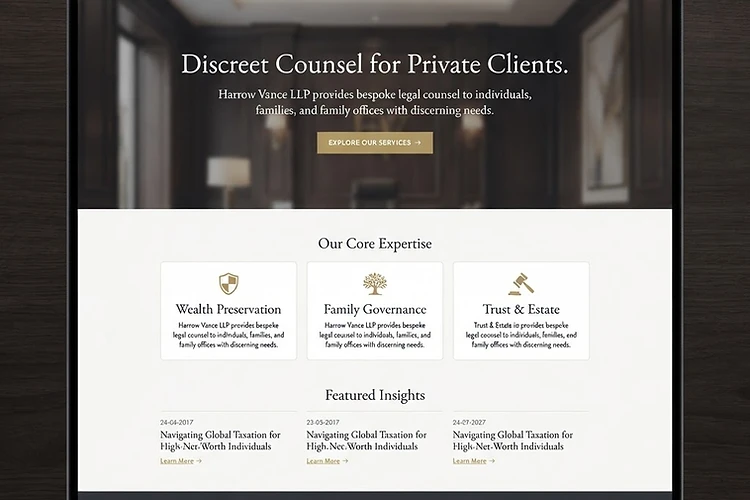 Legal website design for Harrow Vance LLP