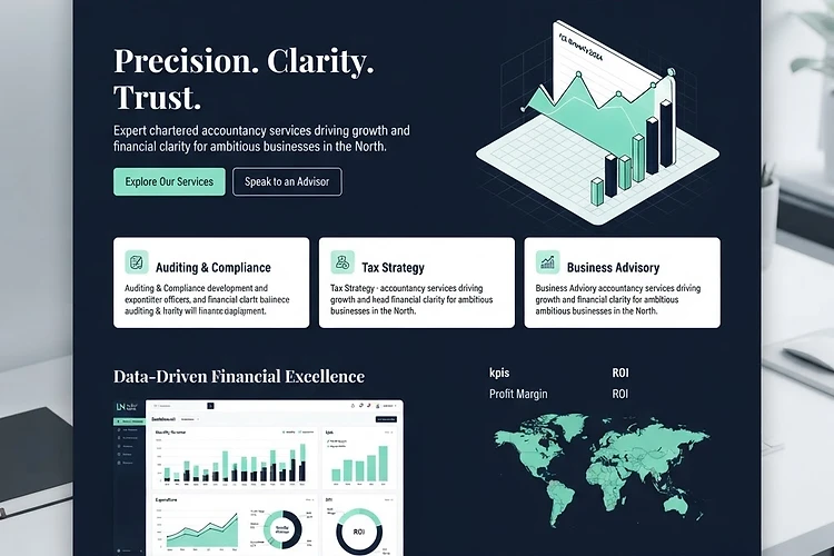 Accounting website design for Ledger North
