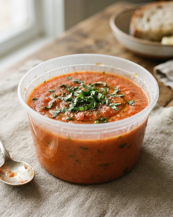 Tomaten basilicumsoep