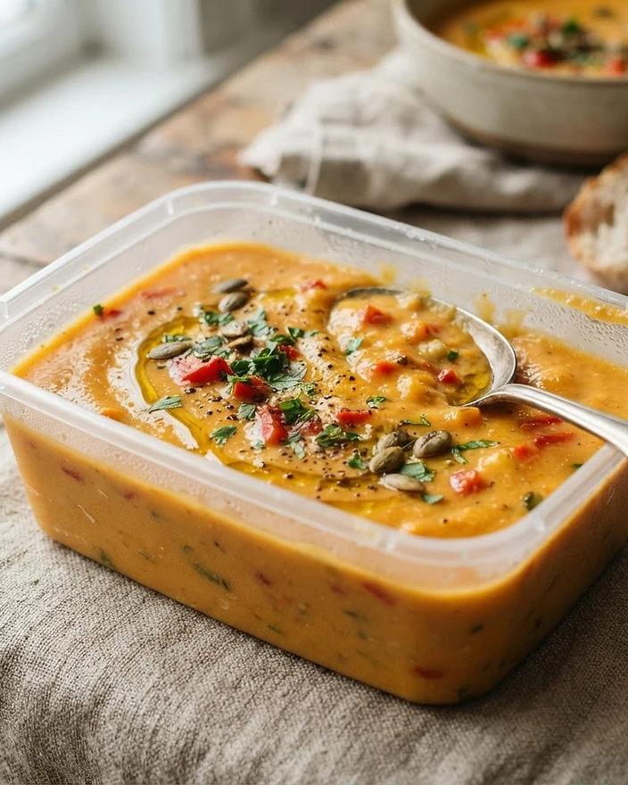 Zoete aardappelsoep met paprika