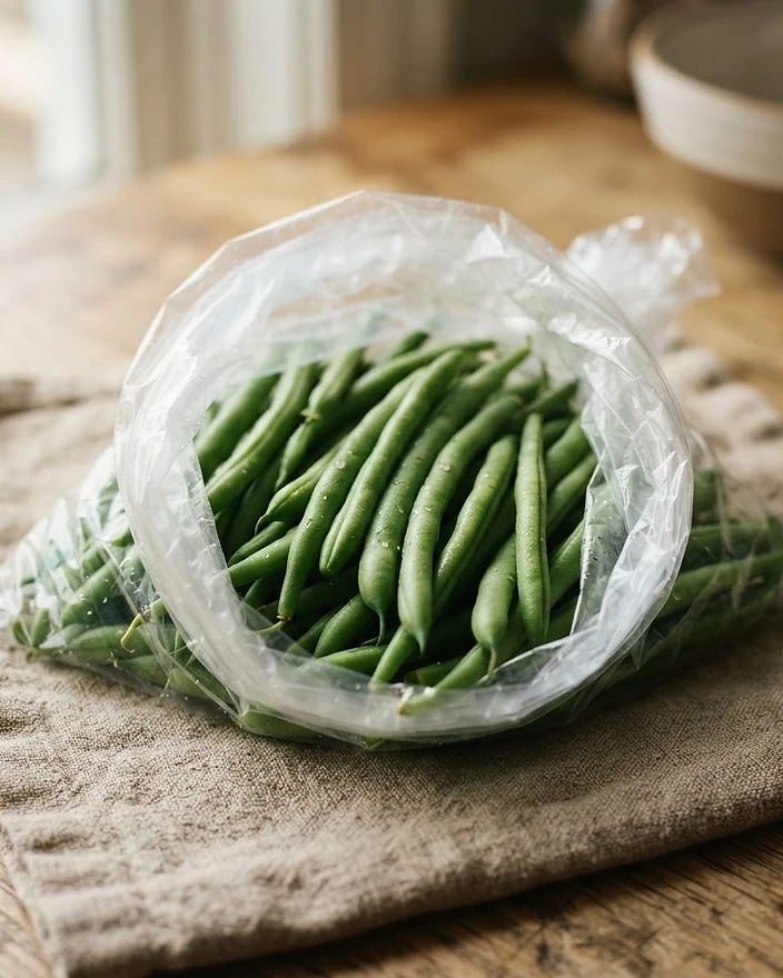 Haricots verts schoongemaakt