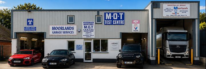 Moorlands Garage frontage on Burton Street, Leek
