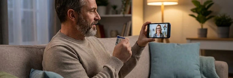 Client showing ID to a family lawyer on the divorce verification video call