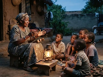 Veillée et transmission orale à la lueur d'une lampe
