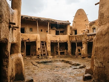 Maison à impluvium en terre crue de l'Atakora
