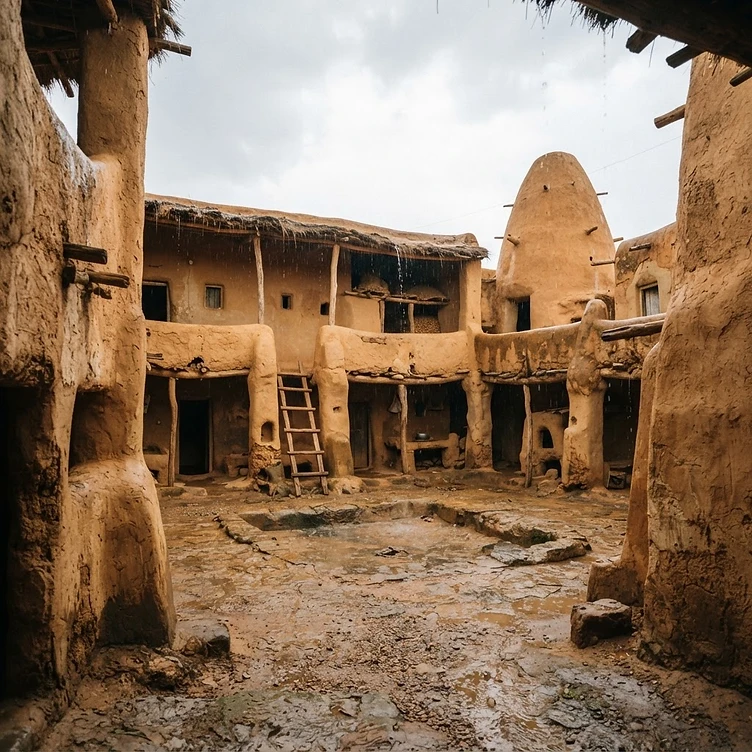Maison à impluvium en terre crue de l'Atakora