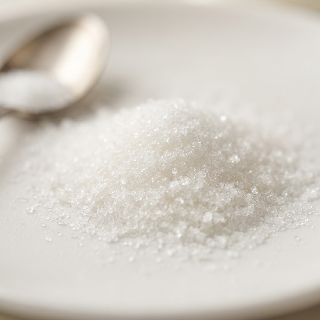 Macro photograph of ultra-fine caster beet sugar crystals