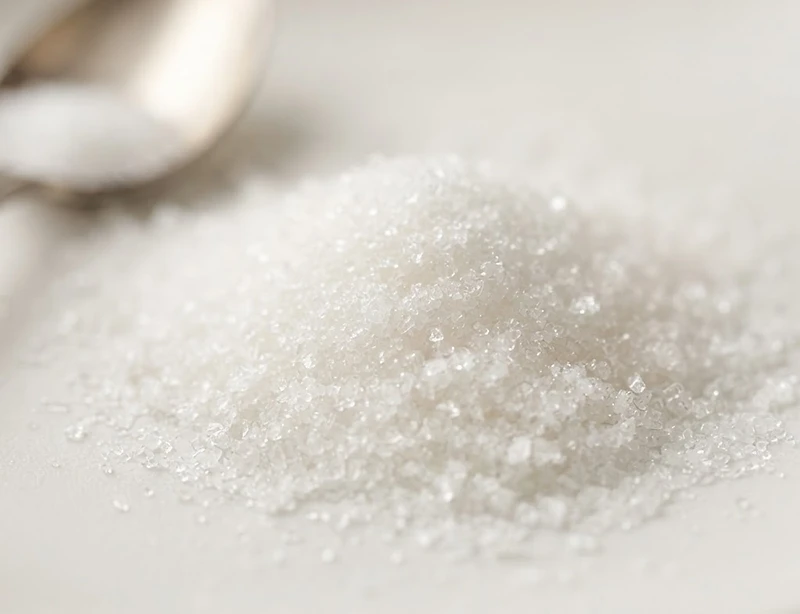 Macro photograph of ultra-fine caster beet sugar crystals