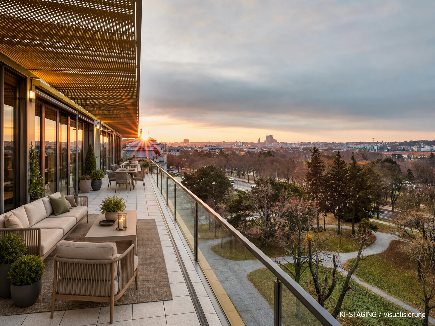 Wohnbereich der Penthouse-Wohnung