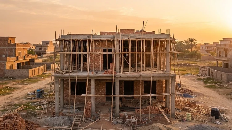 House under construction in Multan, 2026