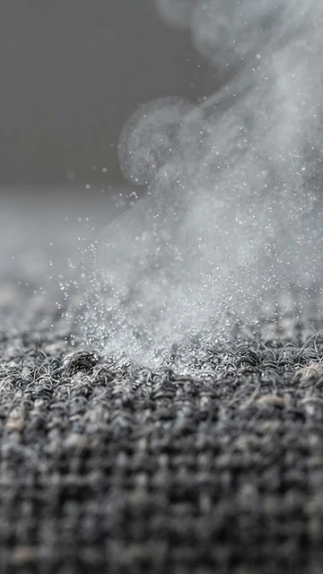 Steam treatment on upholstery fabric