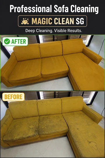 Sofa Cleaning before and after deep cleaning