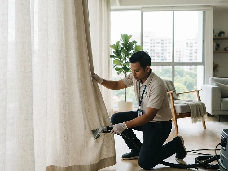 On-site curtain cleaning