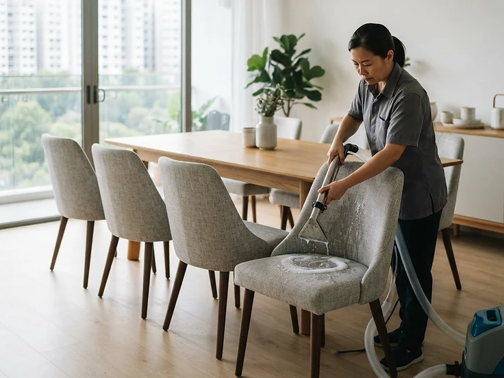 Cleaning upholstered dining chairs