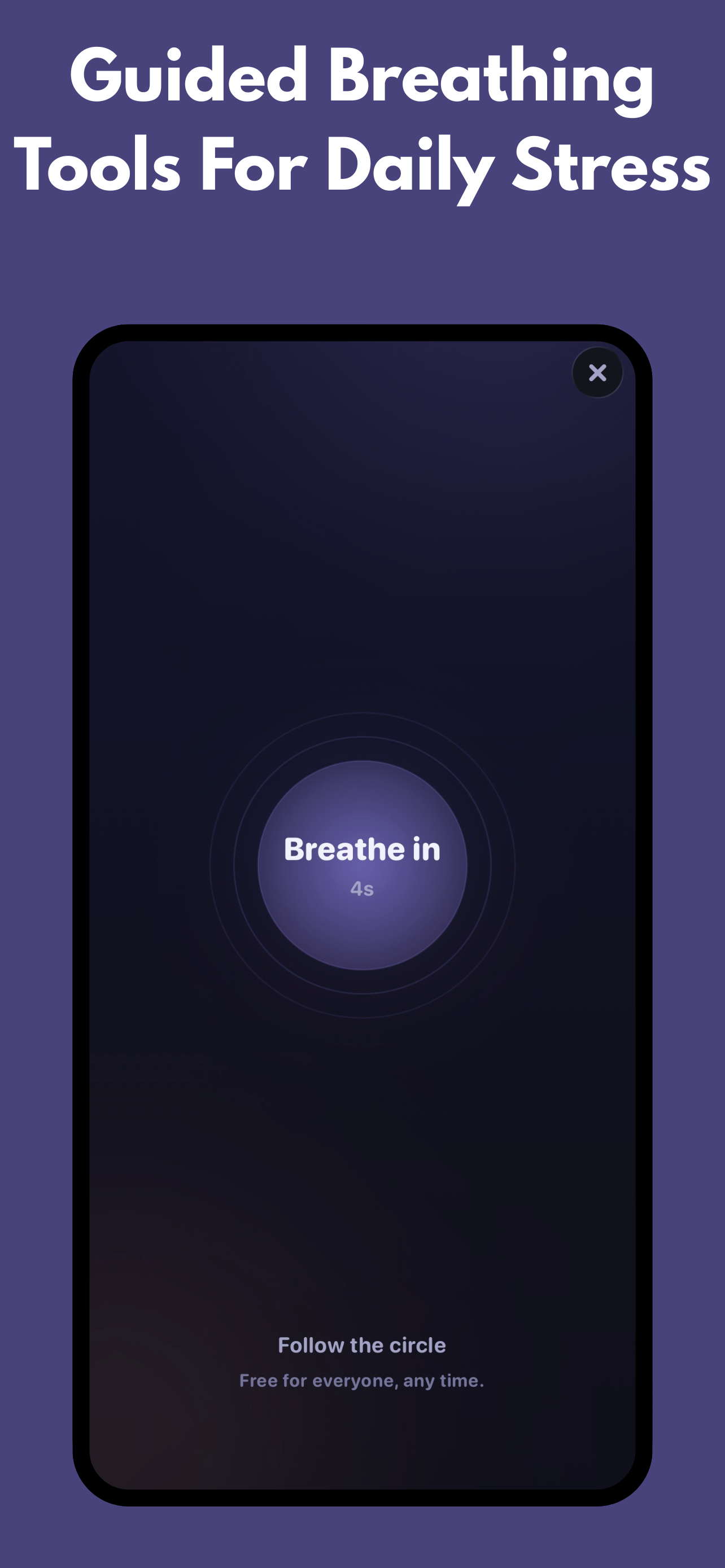 Guided breathing screen