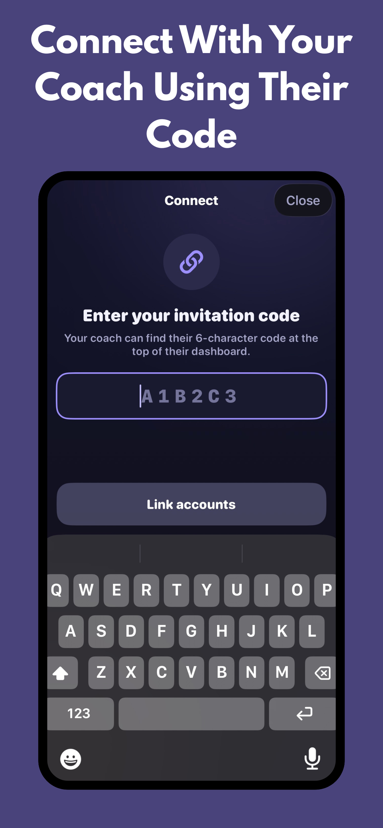 Coach connection screen