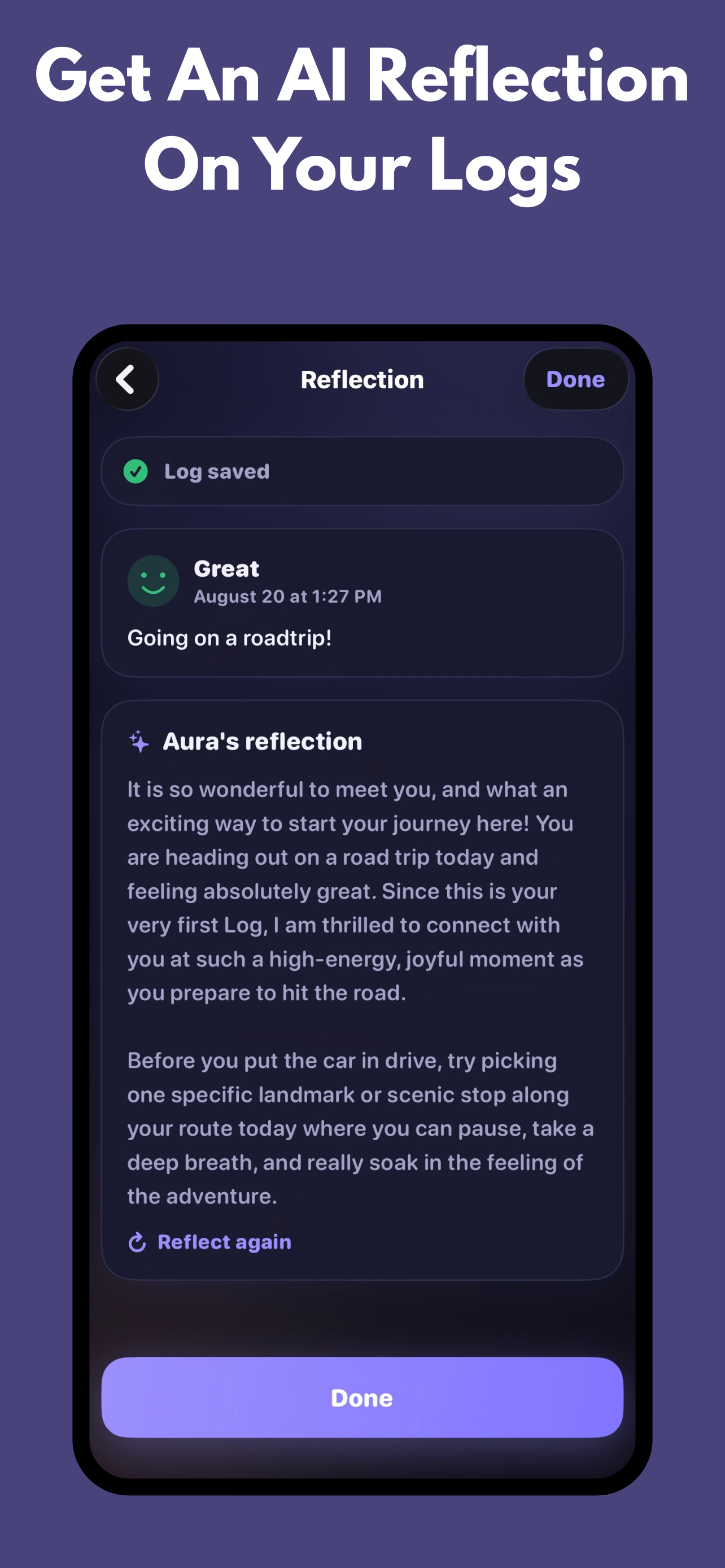 AI reflection screen