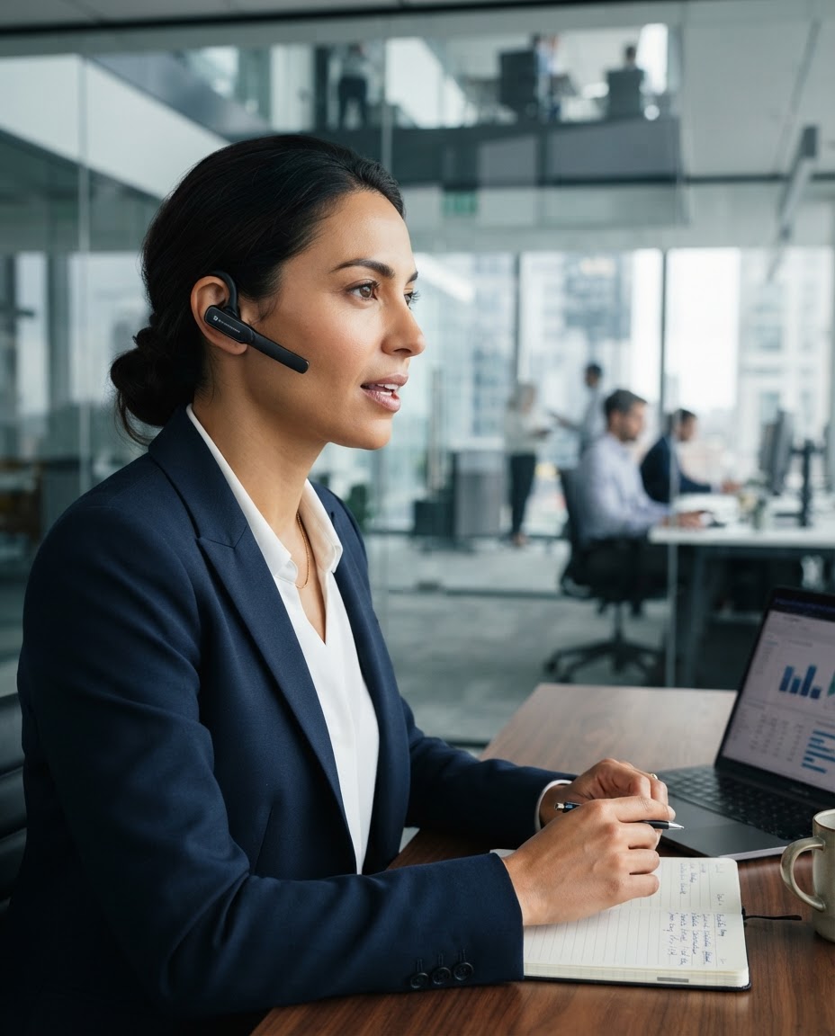 Insurance agent on a live call