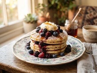 Buttermilk Pancakes with Blueberries