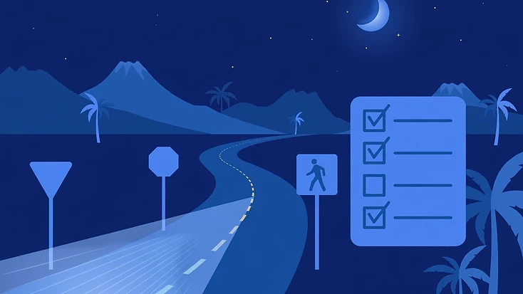 Manejar de noche: reglas y consejos que salen en el teórico
