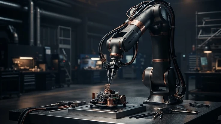 Robotické rameno při přesné výrobě – automatizace a umělá inteligence ve výrobě pružin