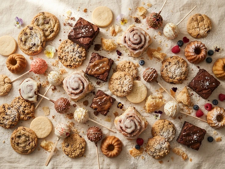A spread of assorted Batter Decisions desserts