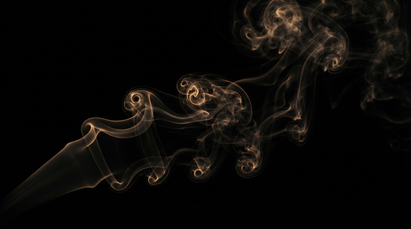 Drifting smoke over black