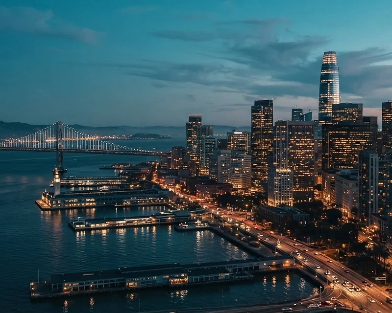 San Francisco skyline at blue hour
