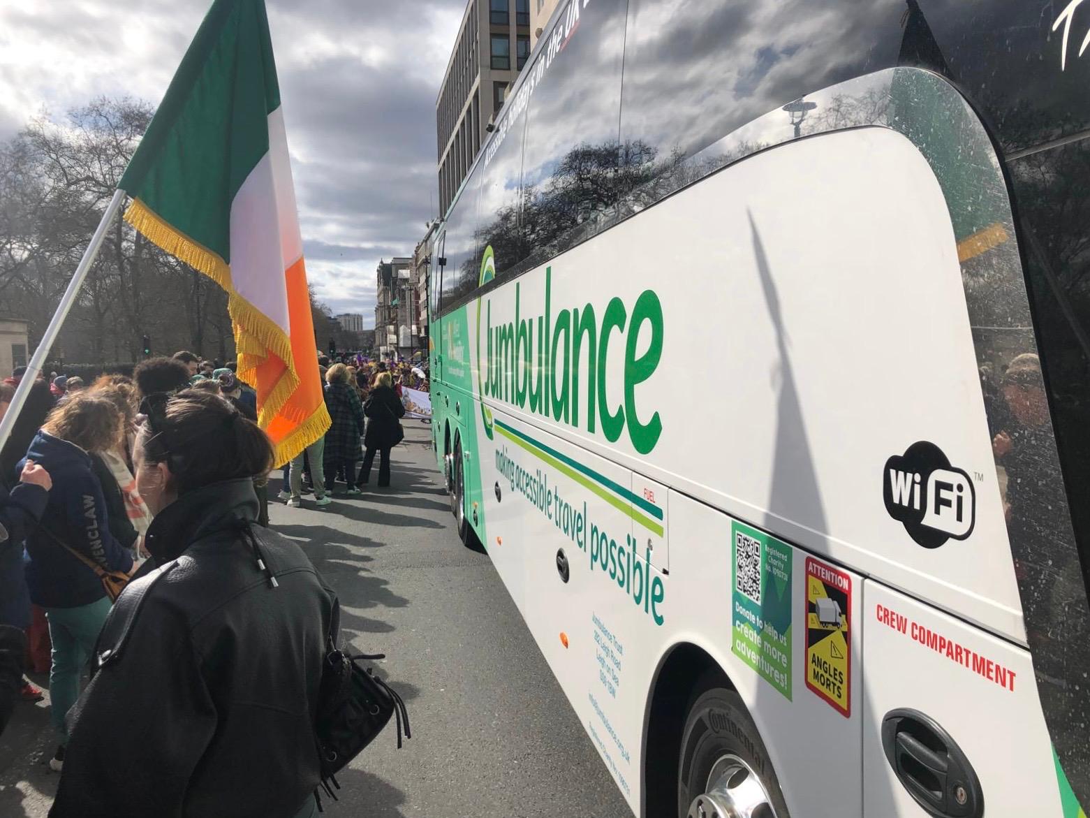 The Jumbulance coach on parade day