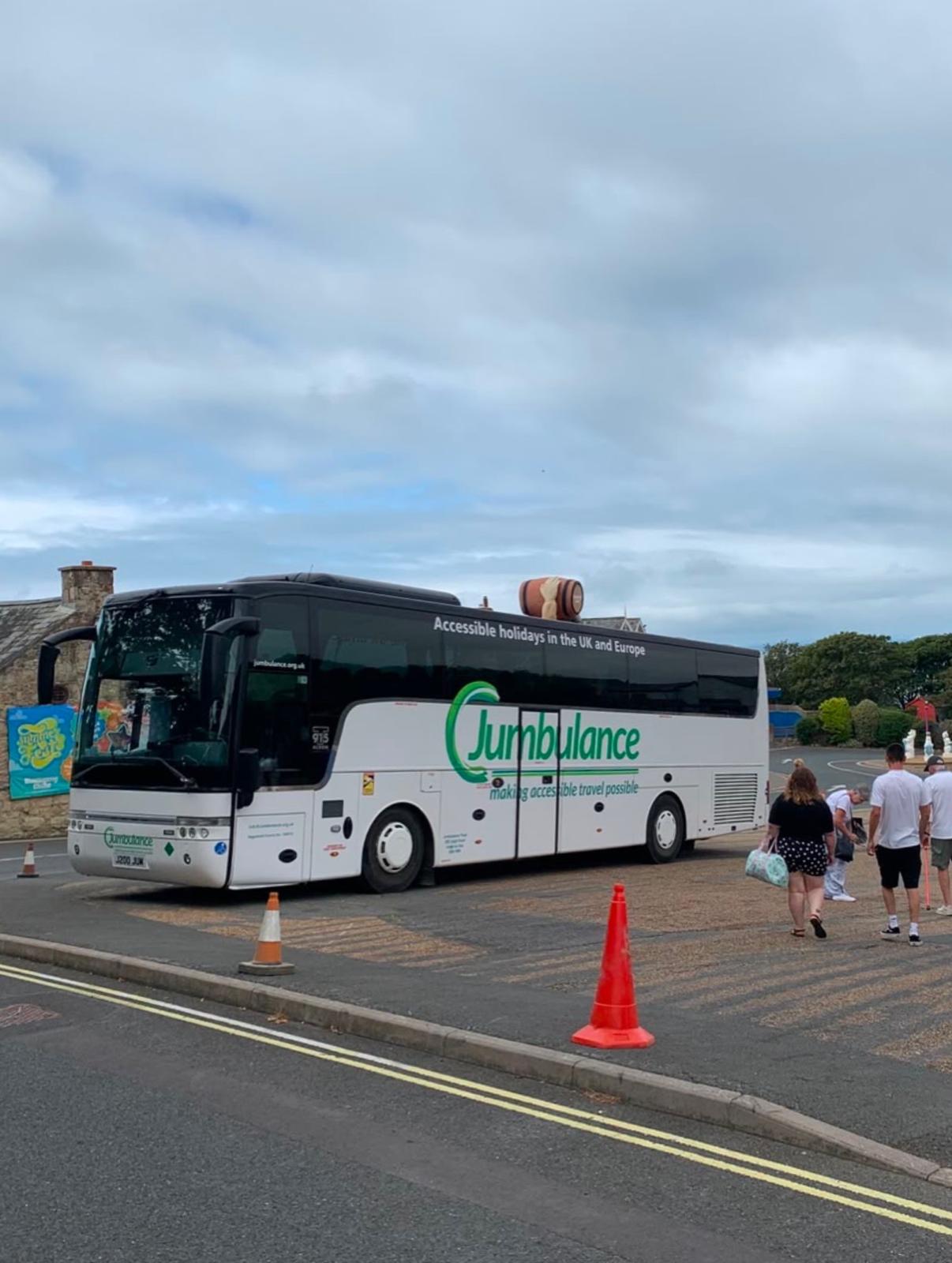 A Jumbulance traveller on board the coach