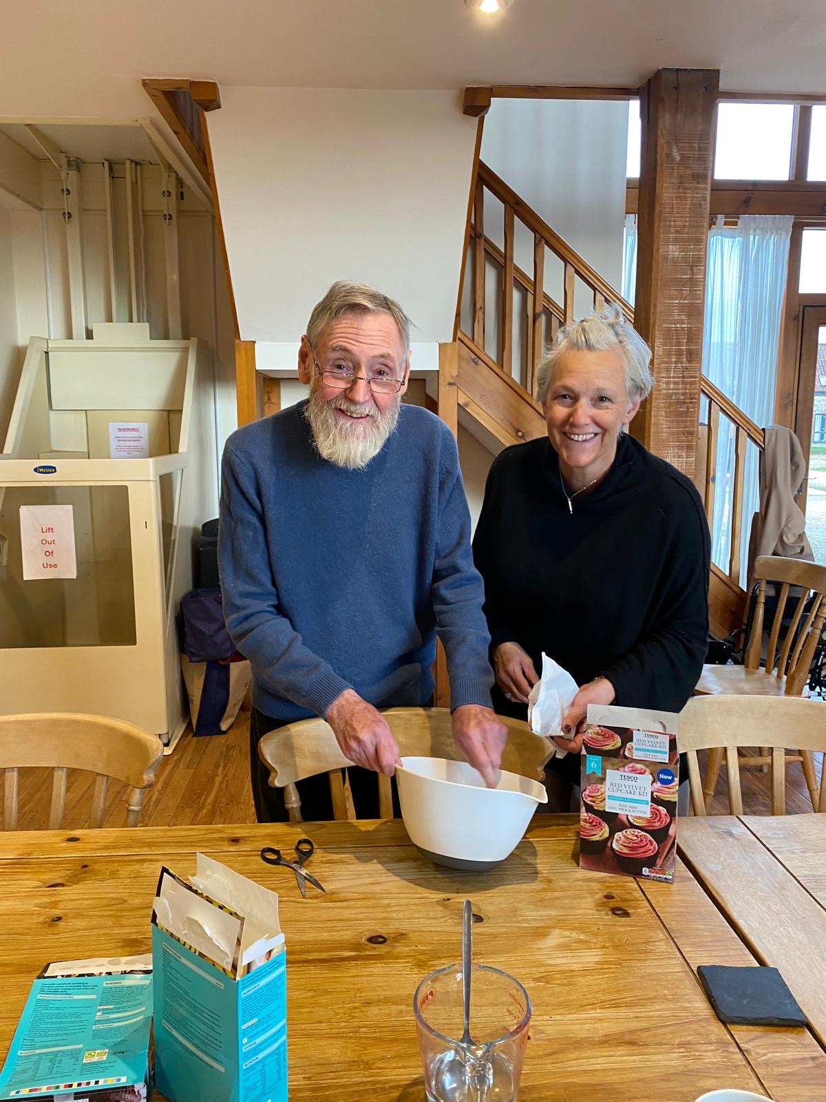Volunteers baking together