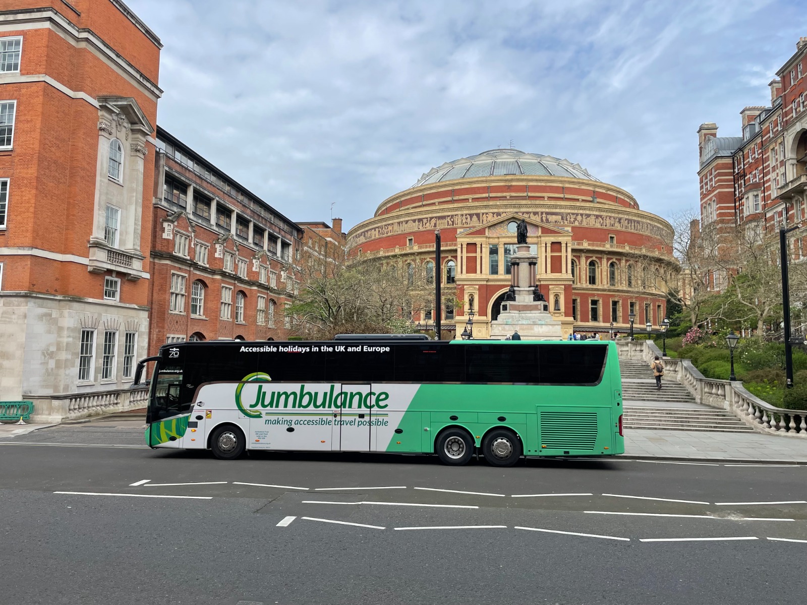J3 Jumbulance coach parked outside the Royal Albert Hall in London