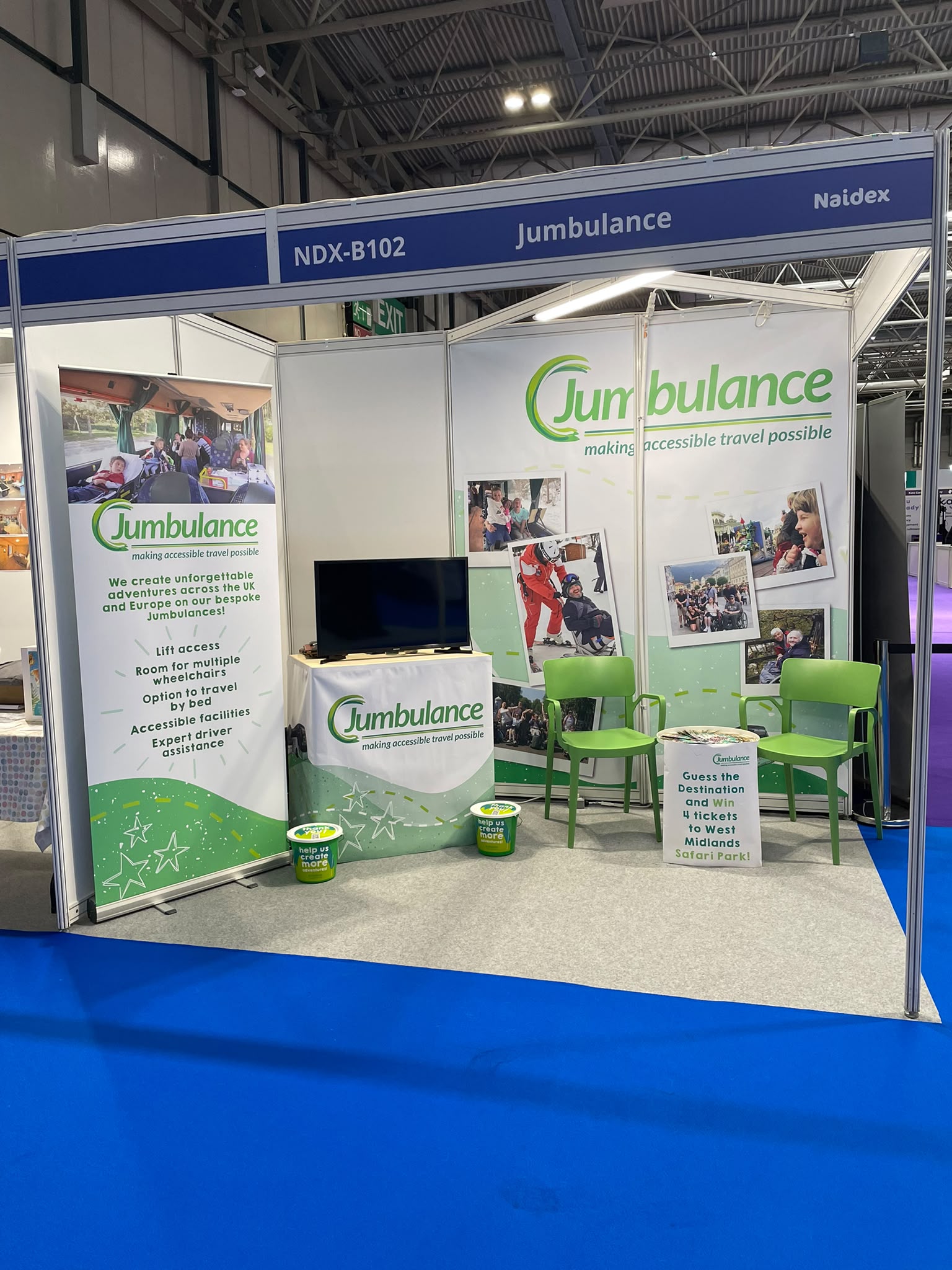 The Jumbulance exhibition stand at Naidex