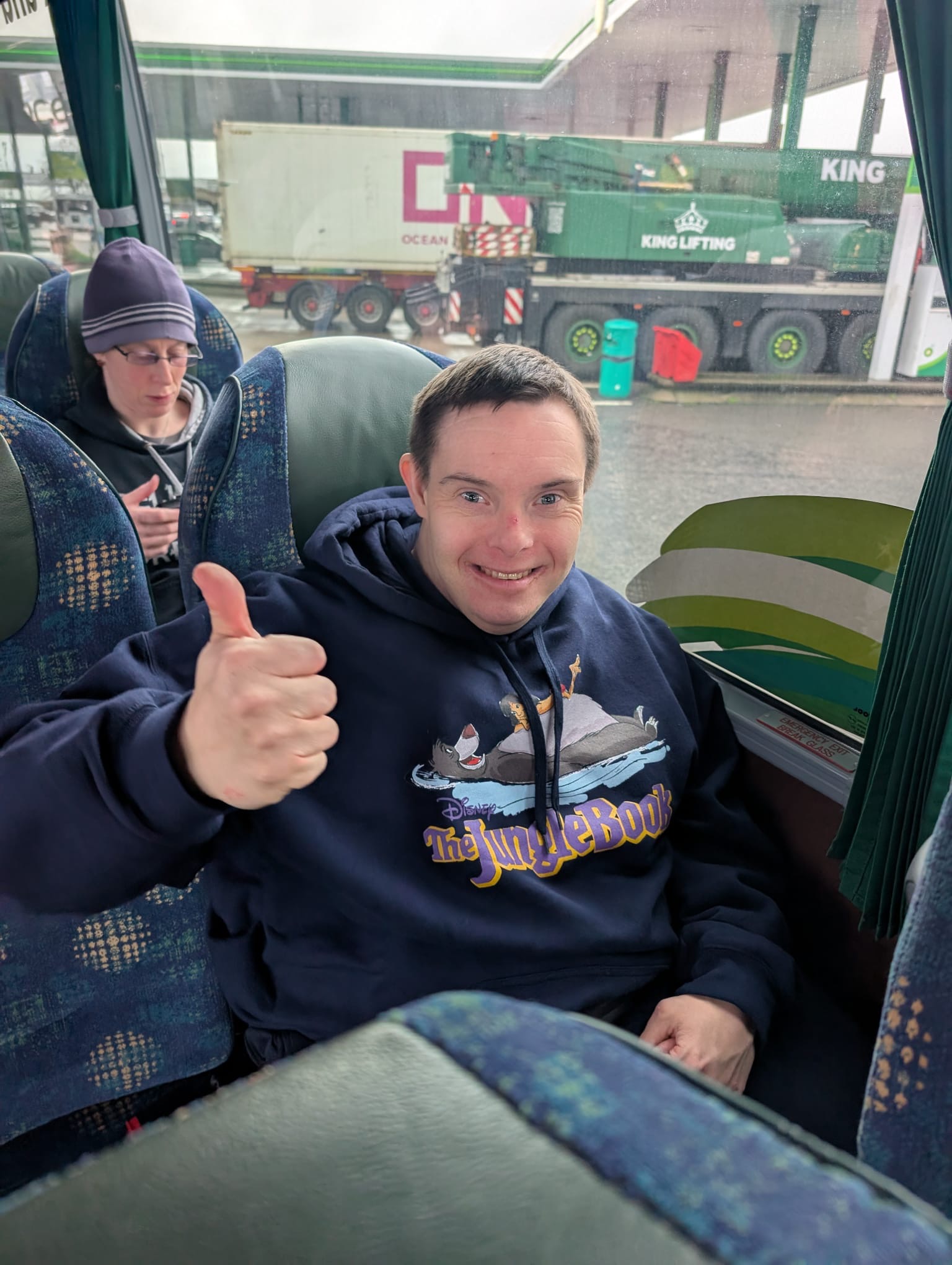 A traveller on board the Jumbulance