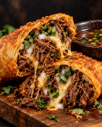 Birria Egg Rolls