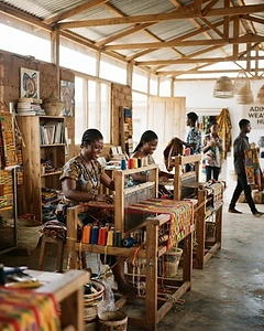 Ghanaian creators working with Kente textiles and contemporary cultural design.