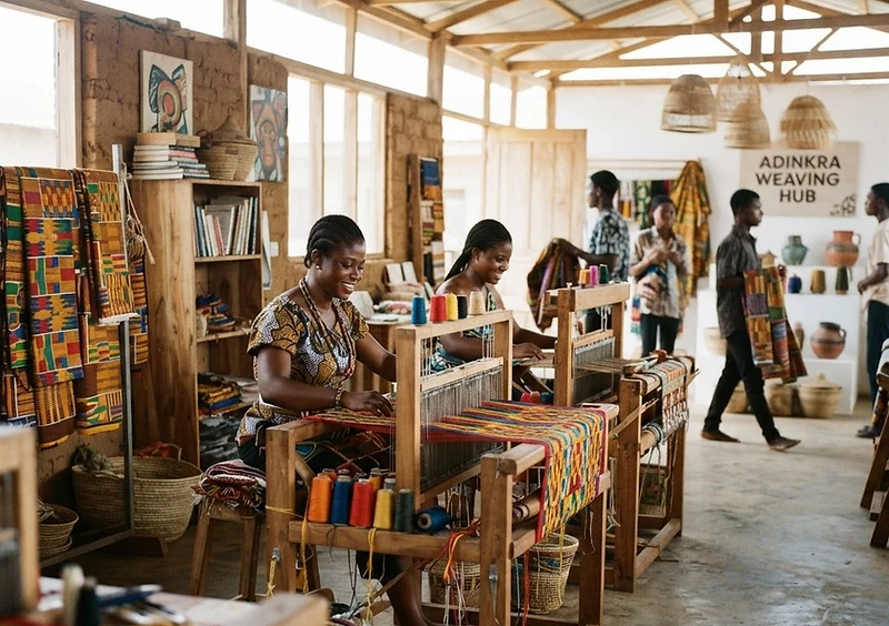 Ghanaian creators working with Kente textiles and contemporary cultural design.