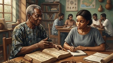Preserving the Wisdom of the Ifa Corpus: AI-generated editorial illustration for NATION CONTINUITY.