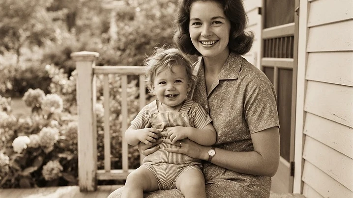 A restored and lightly colorized vintage family photograph