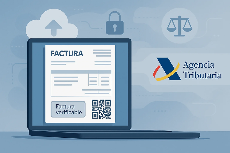 Factura verificable VeriFactu con QR y logo AEAT