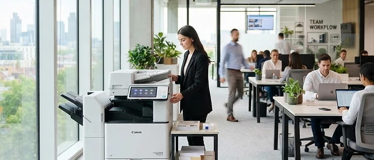 Canon photocopier in a modern office