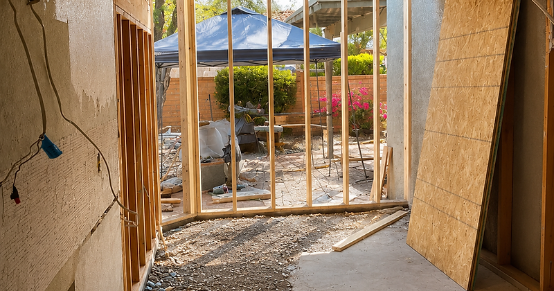 Home expansion before and after in Tucson