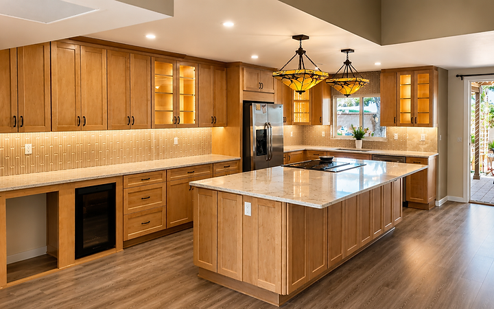 Open-concept kitchen remodel with large island and new cabinetry in Tucson by True2Form