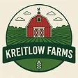 Kreitlow Farms logo — a red barn in a green circular emblem