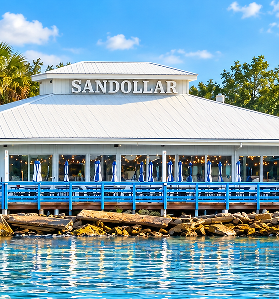 Open-air Sandollar-inspired riverfront dining deck