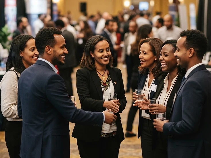 Business networking at an APEX event