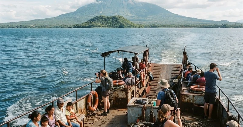 Nicaragua — lago y volcán