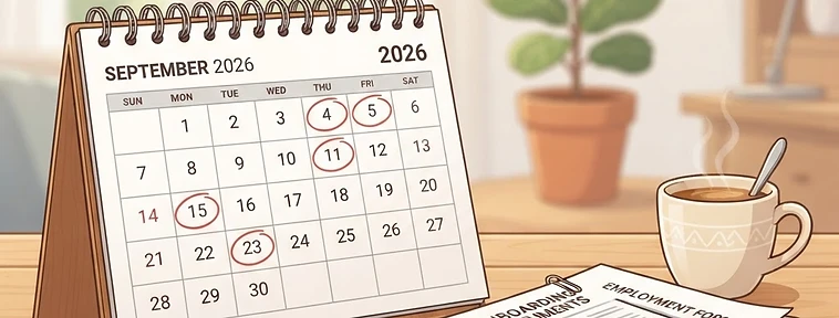 顯示2026年香港外傭法定假日的日曆