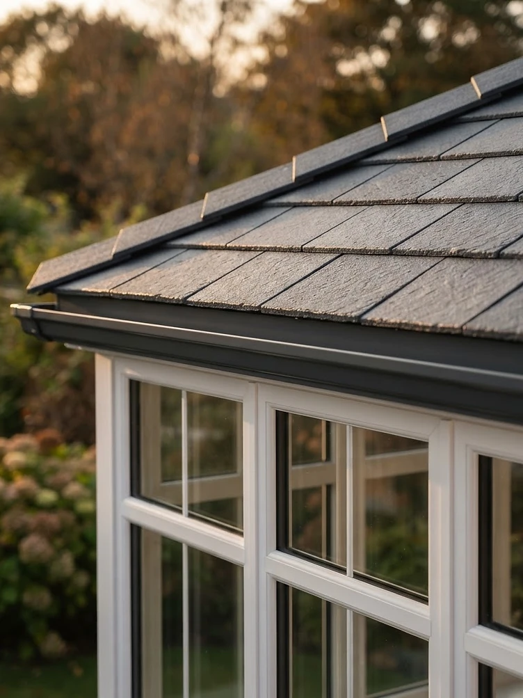 Conservatory Warm Roofs — close detail of the materials and finish