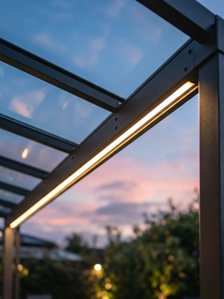 Glass Verandas & Canopies — close detail of the materials and finish